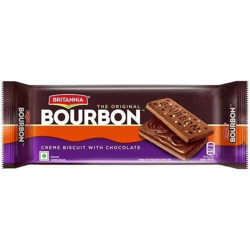Britannia The Original Bourbon Creme Biscuit - With Chocolate, 100 g