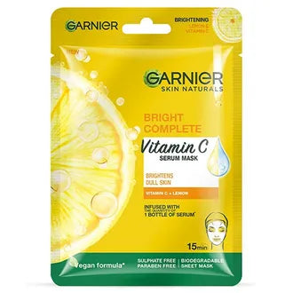 Garnier Bright Complete Vitamin C Serum Sheet Mask, 28 gm