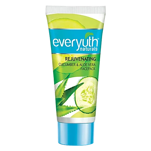 Everyuth Naturals Rejuvenating Face Pack - Cucumber & Aloe Vera, No Harmful Chemicals, 50 g Tube