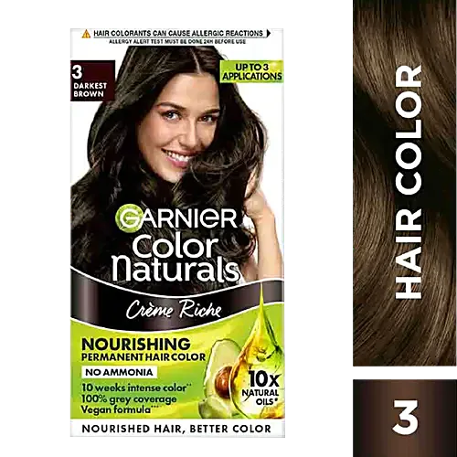 Garnier Natural Darkest Brown Hair Colour Shade No 3 70 ml + 60 g