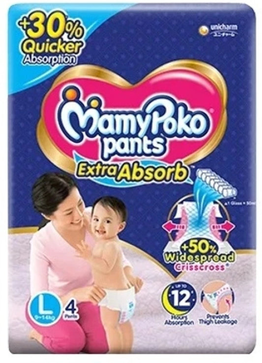MamyPoko Pants Standard Pant Style Diapers (L) 4 pants