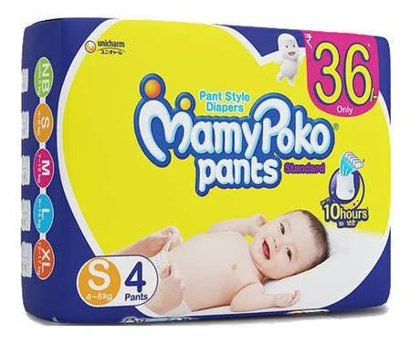 MamyPoko Pants Standard Pant Style Diapers (Small) 4 pants
