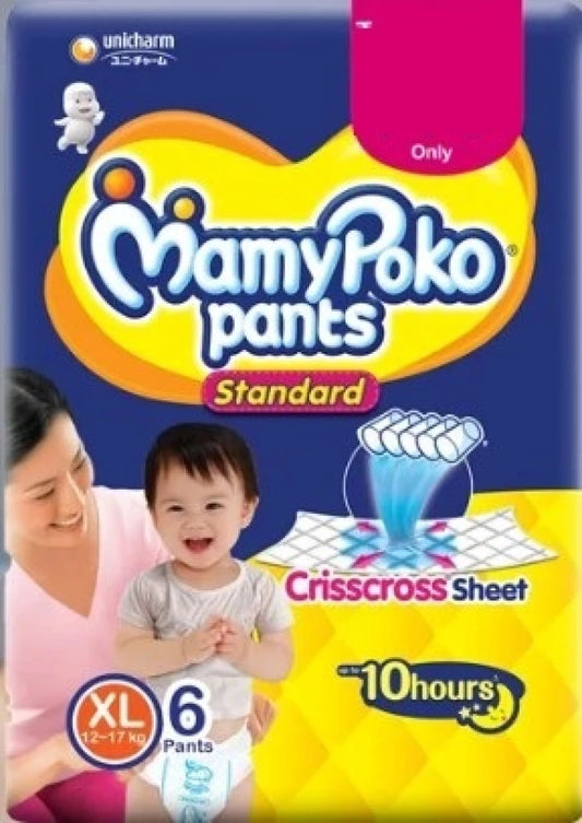 MamyPoko Pants Standard Pant Style Diapers (XL) 6 pants